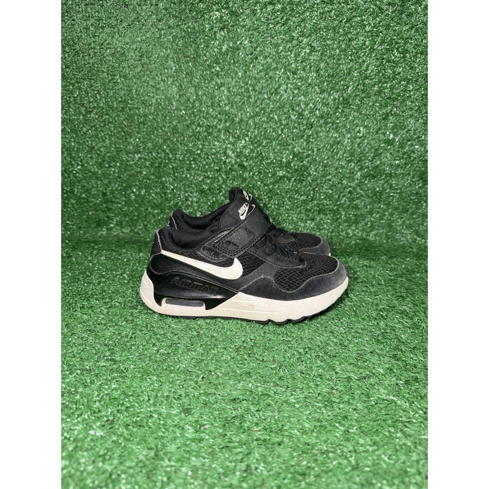 Nike Air Max System Toddler Kids Size 12C Black White Running Shoes Sneakers